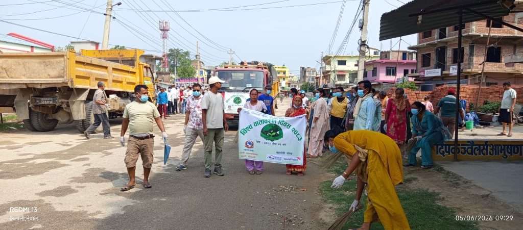 विश्व वातावरण दिवसमा भजनीमा वृक्षरोपण, सरसफाइ र सडक नाटक